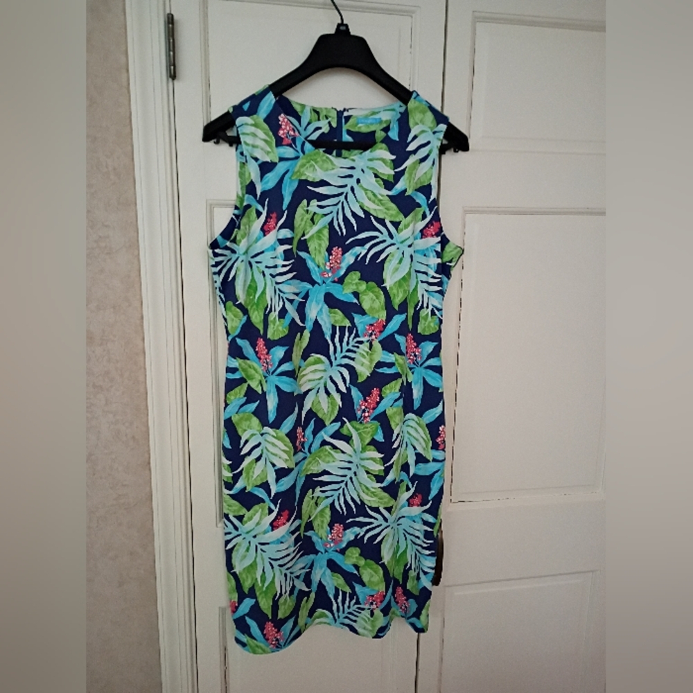 J. McLaughlin Blue and Green Floral Dress.New No Tag - Picture 3 of 7